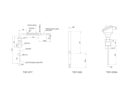 Sensor de temperatura, série TSP