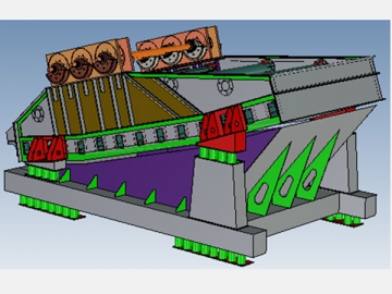 Peneira vibratória triaxial