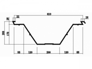 Máquina para fabricar telha curva de aço Qspan CS-914-610