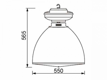 Luminária industrial de alto brilho 250W HLG443