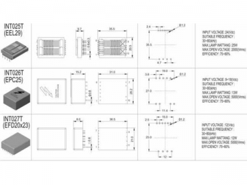 Transformador inversor para CCFL