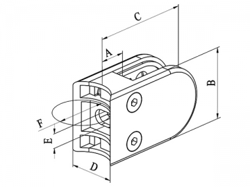 Suporte Fixador de Vidro em Aço Inox Tipo D