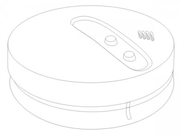 Detector de fumaça interligado com fio (bateria de 9V)