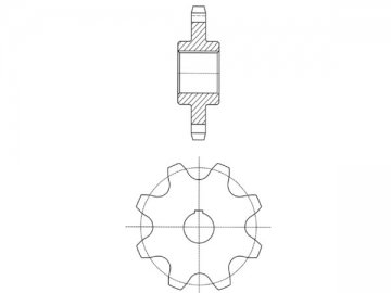 Roda dentada para corrente de rolo de trabalho pesado