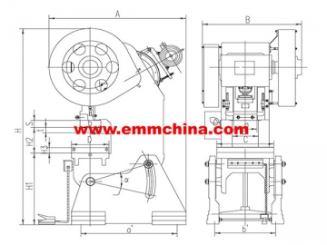 Prensa pneumática de alto desempenho, inclinável e de quadro C – série EMH23