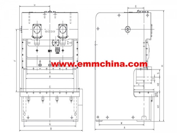 Prensa pneumática de dois pontos e quadro C – série EMH25