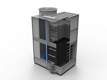 Torre de resfriamento em circuito fechado de fluxo combinado FBH