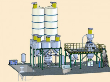 <span>Linha de produção de argamassa seca com transporte pneumático</span>