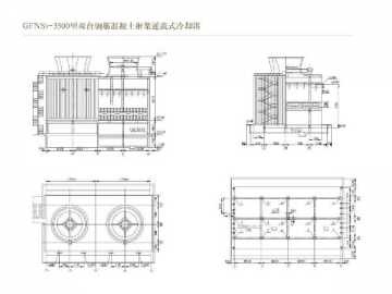 <strong>Torre de resfriamento contracorrente PRFV com estrutura de concreto armado</strong>