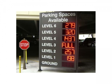 Placas de sinalização LED para estacionamento