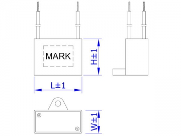 Capacitor para ventilador CBB61 com dois cabos