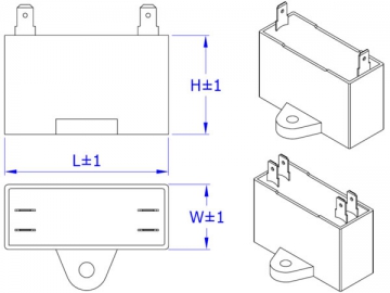 Capacitor para ar condicionado com terminal de conexão rápida