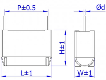 Capacitor de polipropileno metalizado X de supressão de interferência