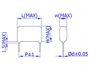 Capacitor de polipropileno metalizado CBB22