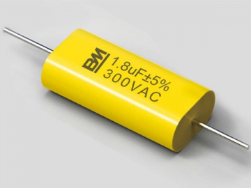 Capacitor de polipropileno metalizado CBB20, plano e axial