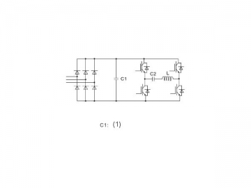 Capacitor de polipropileno metalizado DC-Link, em forma quadrada