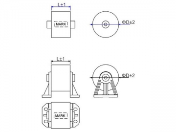 Capacitor eletrolítico encapsulado com resina epóxi