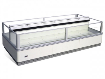 Expositor refrigerado tipo ilha <small>(Freezer estreito, duplo lado    )</small>