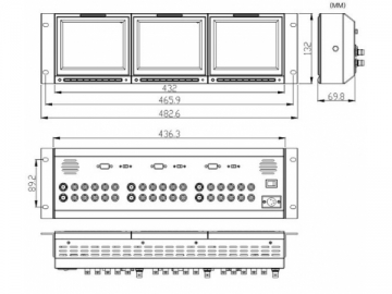 Monitor LCD profissional montado em rack - TLS560HD/SD/NP-3