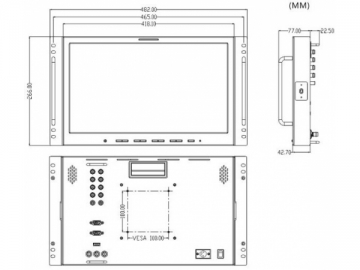 Monitor LCD profissional montado em rack - TL-S1730HD/NP