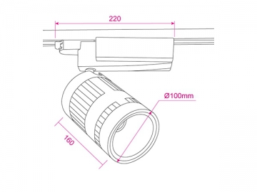 Spot LED para trilho