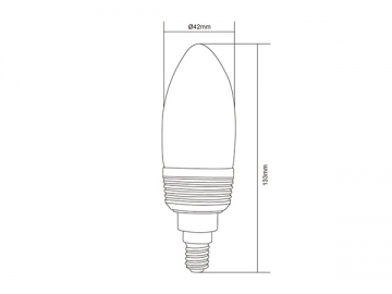 Lâmpada bulbo LED tipo vela regulável