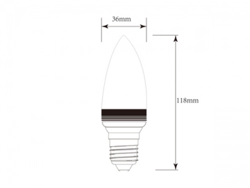 Lâmpada bulbo LED tipo vela regulável