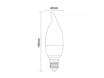 Lâmpada bulbo LED tipo vela regulável