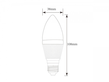 Lâmpada bulbo LED tipo vela regulável