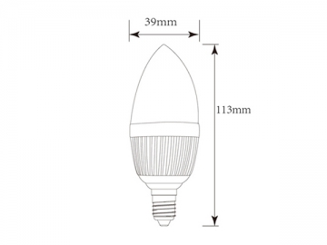 Lâmpada bulbo LED tipo vela regulável