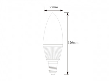 Lâmpada bulbo LED tipo vela regulável