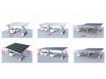 Sistema de montagem de energia solar para garagem solar