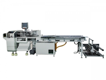 Máquina de embalagem horizontal com sistema de carregamento de filme