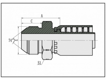 Adaptador cônico 74°JIC