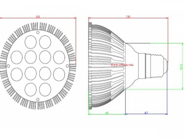 Lâmpada PAR LED 12*2W PAR38 de alto brilho