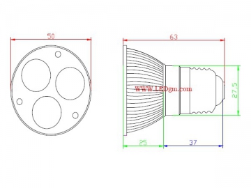 Refletor LED E27 6W