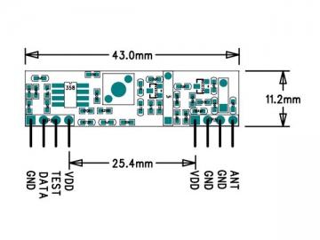 Módulo receptor RF 433MHz